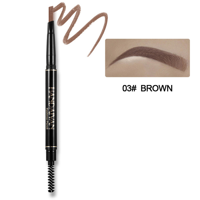 HANDAIYAN Double Ended Waterproof Eyebrow Pencil Long Lasting 5 Colors No Blooming Rotatable Paint Tattoo Eyebrow Pen TSLM1