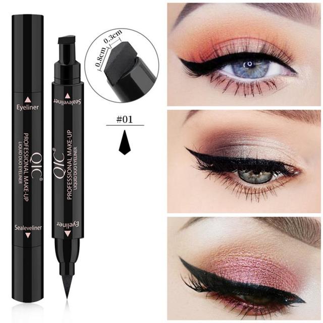 2 In1 Eyeliner Seal Eye Wing Seal Stars Liquid Eyeliner Pencil Stamp Triangle Seal Eye Liner Waterproof Quick Dry Cosmetics