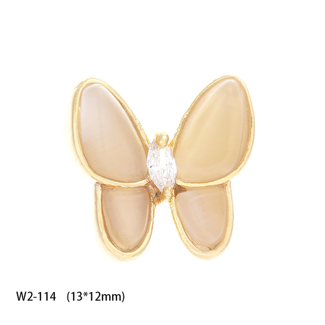 3pcs nail art jewelry 3d metal butterfly real gold zircon full diamond activity bear butterfly pendant nails