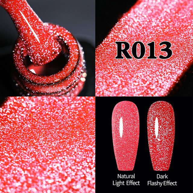 ur sugar fluorescent reflective gel nail polish neon yellow pink red glitter semi permanent soak off uv led nail polish