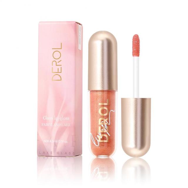 DEROL High Gloss Lipstick Mirror Water Glass Lip Gloss Moisturizing Blur Serum Sealant Oil Lip Gloss Sexy Women Makeup Cosmetics