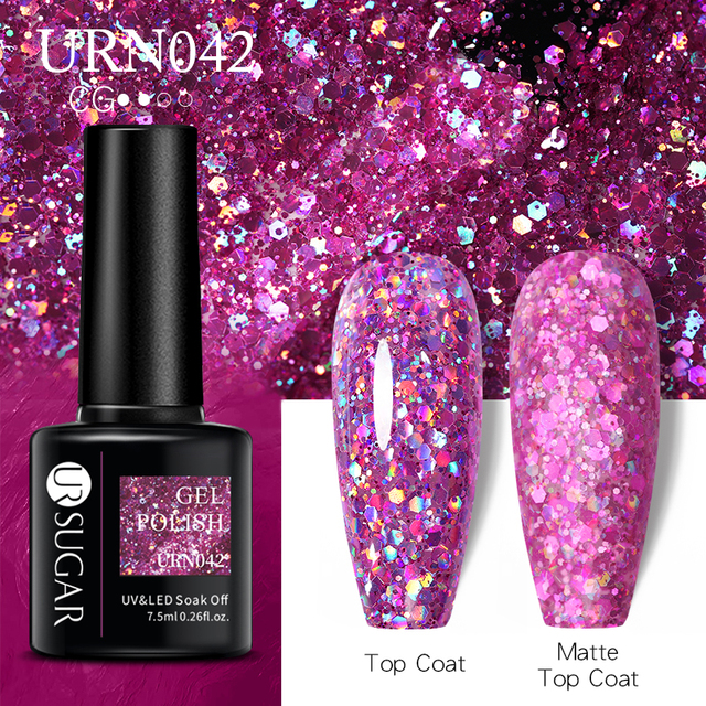 UR SUGAR Glitter Nail Gel Polish Color Glitter Sequins Shiny Gel Base Long Lasting Nail Art Varnish