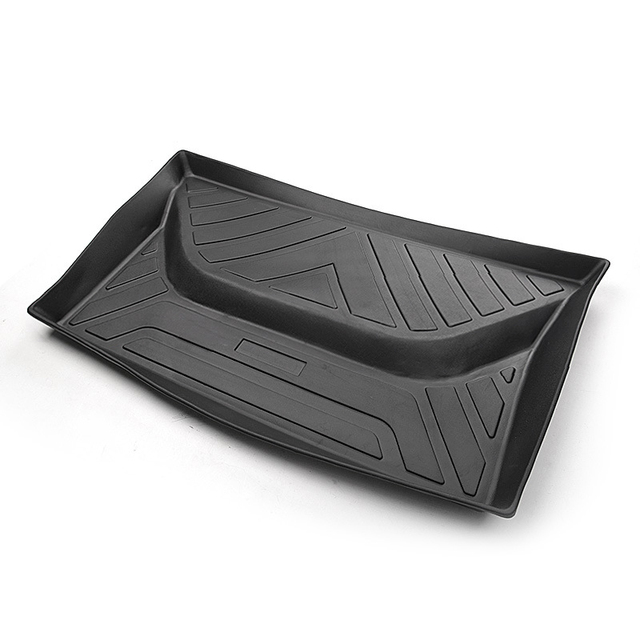 For Tesla Model Y 2022 2021 2020 Floor Mats Plain TPE Full Set Trunk Franc Mat Cargo Tray Liners Lower Cabin Car Boot Mats