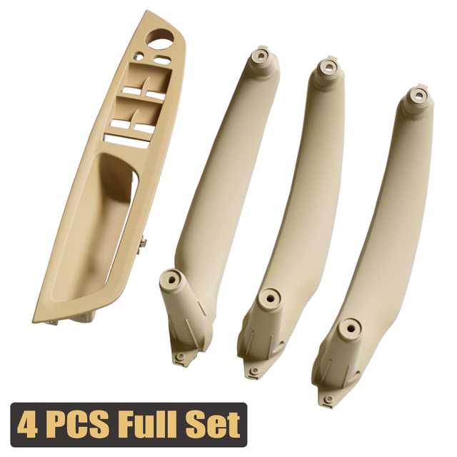 4pcs/set High Quality Left Hand Driver Door Pull Handles Kit Car Interior Replacement Parts For BMW X5 X6 E70 E71 2007-2013