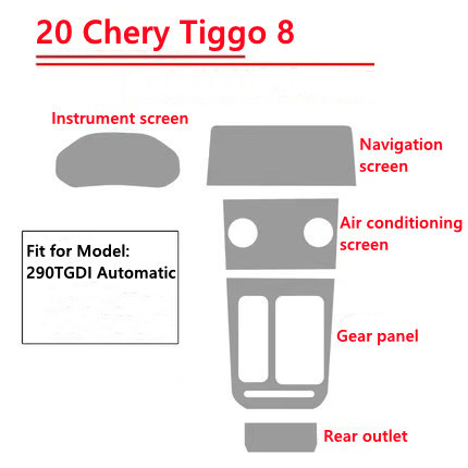 TPU Car Gear Panel GPS Navigation Screen Protective Film Sticker For Chery Tiggo 8 2018 2019 2020 Anti-scratch Lsrtw 2017