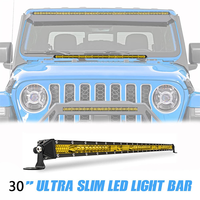 ANMINGPU 12V 24V Offroad LED Light Bar 3000K Yellow Spot Flood LED Work Light For Truck Boat 4x4 Atv Lada Niva Car LED Fog Light