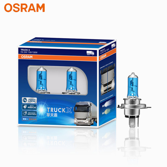 OSRAM H7 H4 H3 H1 24V Truck X Headlights High Power 100W/130W 4000K Brightening and Whitening Halogen Bulb (2pcs)