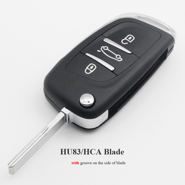 jingyuqin - Car Remote Key Case, Adjustable, For Peugeot 2/3, 307, 408, Citroen C2, C3, C4, C5, HU83/VA2, CE0536 Blade, 308 BTN