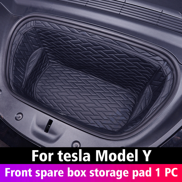 Car Trunk Organizer Booster For Tesla Model Y Model 3 2021-2022 Leather Mat Refit Interior Trim Accessories