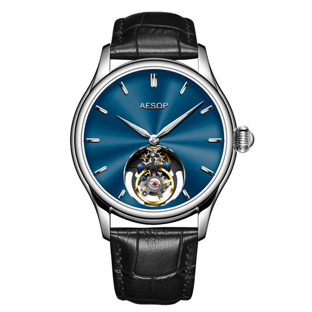 Aesop manual tourbillon mechanical watch for men sapphire waterproof flying tourbillon montre mens watch luxury steel belt