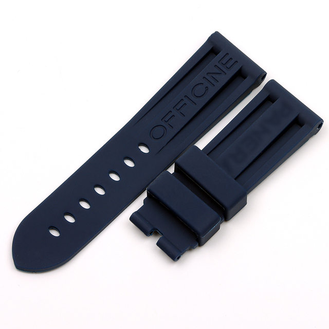 22mm 24mm 26mm Army Green Black Orange Blue Red White Rubber Silicone Whatchband Watch Band for Panerai Strap Belt Buckle