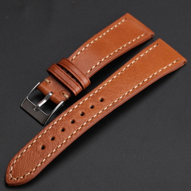 Retro Soft Leather Watch Strap 18 19 20 21 22mm Brown Leather Handmade