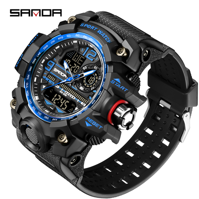 SANDA Brand G-Style Military Watch Men Digital Shock Sports Watches for Man Waterproof Electronic Wristwatch Mens 2022 Relogios