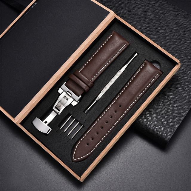 Leather Straps With Box For Samsung Galaxy Watch 4 40mm 44mm/4 Classic 42mm 46mm Active 2 Band Replacement Watchband Bracelets