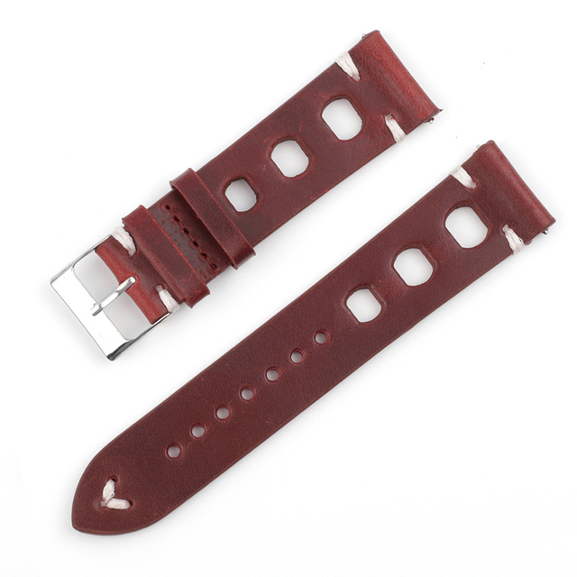 Handmade Vintage Leather Strap Watch Band Watch Accessories Bracelet 18mm20mm 22mm 24mm Red Black Brown Watchband