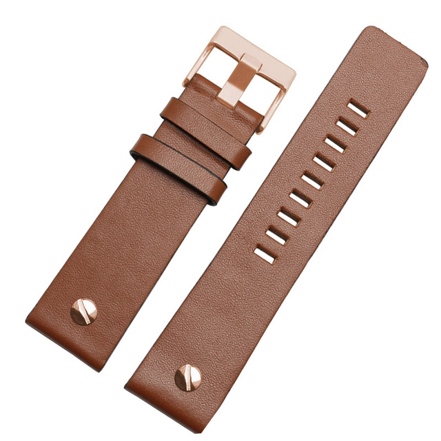 Genuine Leather Watchband Bracelet 22 24 26 28 30mm Watch Strap with Rivet for Diesel DZ7406 DZT2009 DZ7413 DZ7257 Watch Band