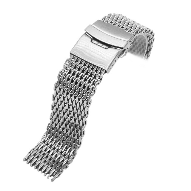 Samsung - Milanese Loop Watch Band, Stainless Steel Mesh, Woven, 18 20 22 24mm, Double Button, Solid Watch Strap