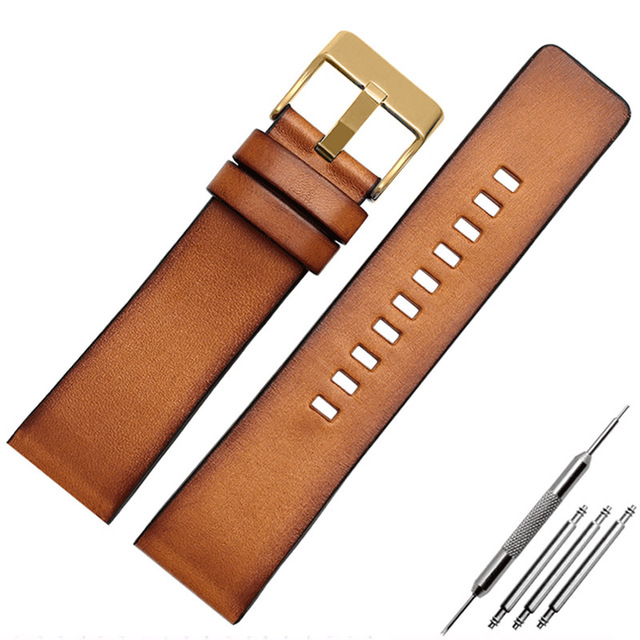 Genuine leather bracelet for diesel DZ7406 DZ7408 DZ4476 DZ4343 watch strap brown watchband 22mm 24 26mm retro wrist band