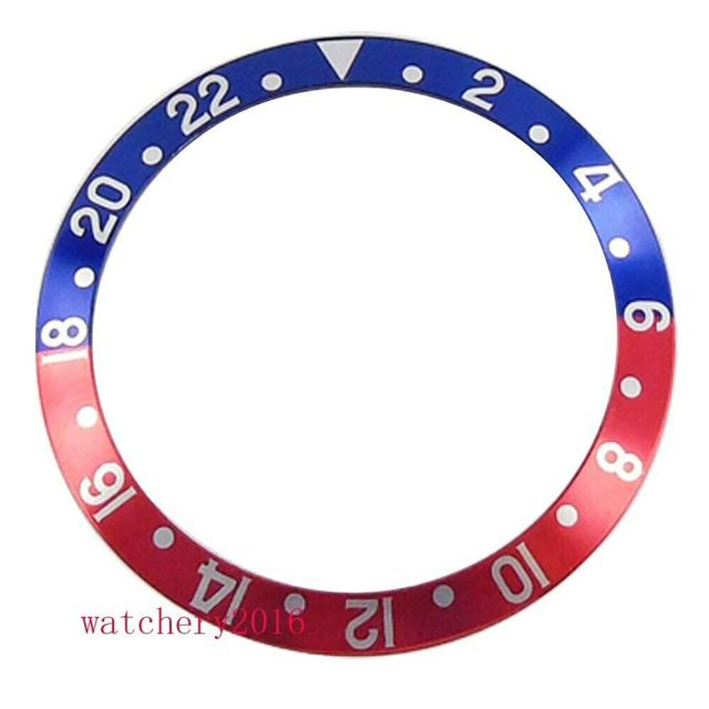 38mm*30.6mm Bezel Watch Insert Fit For 40mm GMT Automatic Men's Watch Aluminum Bezel Ring Red/Blue/Purple/Green/Gold