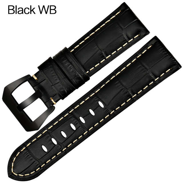 MAIKES Quality Genuine Leather Watch Strap 22mm 24mm 26mm Fashion Blue Watch Accessories Watchband for Panerai Watch Band