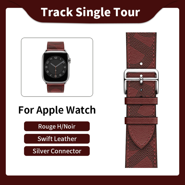 Kebitt High Quality Genuine Leather Single Round iWatch Smart Watch Strap for Apple Watch 7 6 Se 5 4 3 Strap 40mm 44mm 41mm 45mm