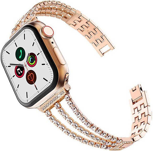 المعادن سوار مرصع بالألماس ل iWatch7 SE 6 5 الفرقة الفولاذ المقاوم للصدأ مربط الساعة ل سوار ساعة يد آبل 38 مللي متر 42 مللي متر 40 مللي متر 44 مللي متر مشرقة حزام