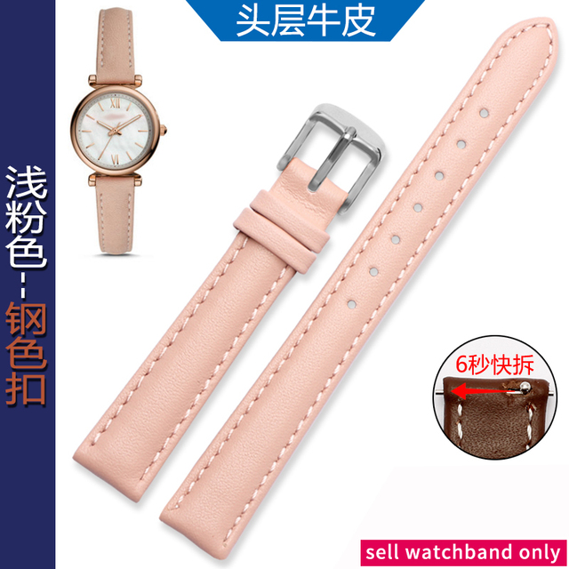 المرأة جلد طبيعي WatchBands ل كاسيو الأحفوري حزام (استيك) ساعة فولي فولي الأولى طبقة جلدية حزام ساعة اليد 12 مللي متر 14 مللي متر 16 مللي متر