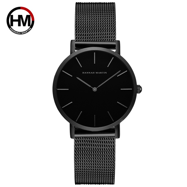 Japan Quartz Movement High Quality 36mm Hana Martin Women Stainless Steel Mesh Rose Gold Waterproof Ladies Watch Dropshipping