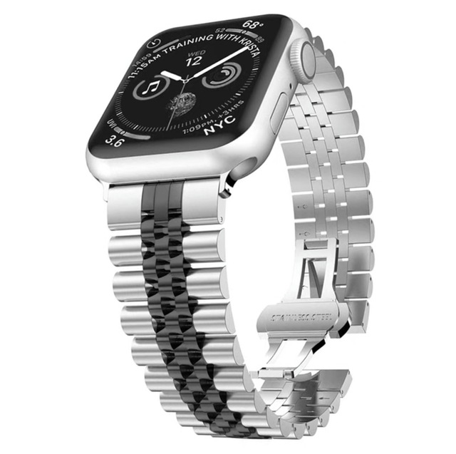 Metal Bracelet Band for Apple Watch 41mm 45mm 40mm 44mm Stainless Steel Sport Wrsitband for iWatch Series 7 Se 6 5 4 Watches