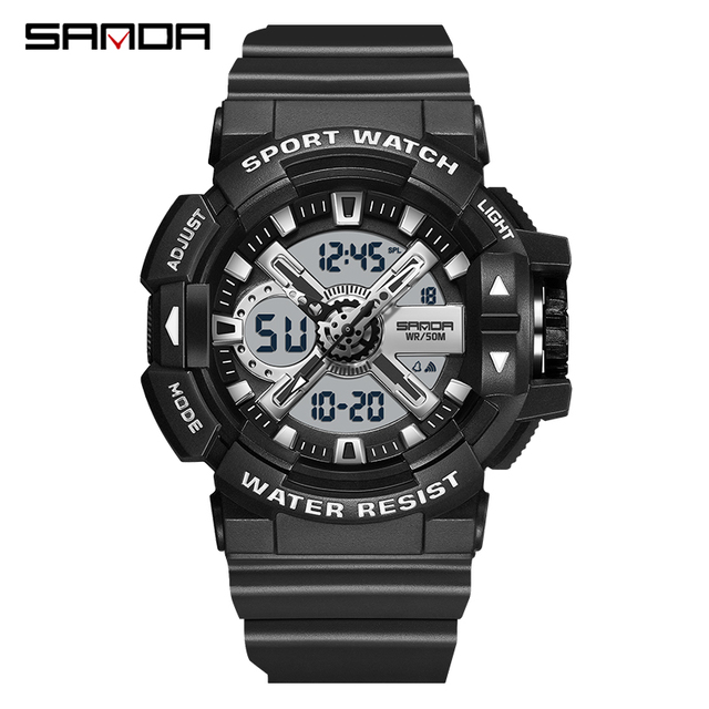 SANDA Military Men Watches Luxury Brand Waterproof Sports Wristwatch Fashion Quartz Watch Male Clock relogio masculino