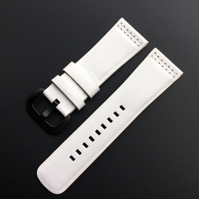 28mm*24mm Calf Leather Pure White Leisure Style Wristband Watch Band Strap Strap for Seven Friday M1 M2 P3 SF Bracelet