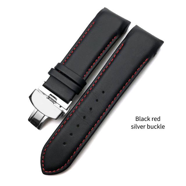 Genuine Leather Watchband 22mm 23mm 24mm Fit For Tissot T035 617 627 439 Brown Black Calfskin Watch Strap Butterfly Clasp Tools