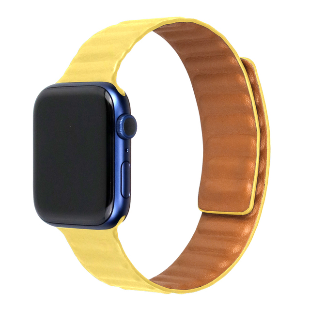 Leather Link Loop Magnetic Strap for Apple Watch Series Band 44mm 40mm 42mm 41mm 45mm Applewatch IWatch 7 6 SE 5 4 3 2 Bracelet