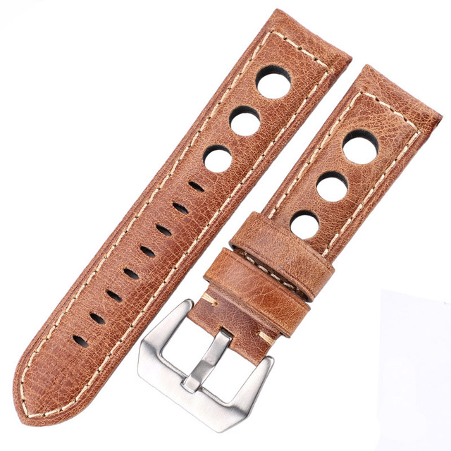 Cowhide Watch Strap Bracelet Vintage Genuine Leather 20mm 22mm 24mm Watchband Women Men Fashion Watch Band Strap With Pin Buckle