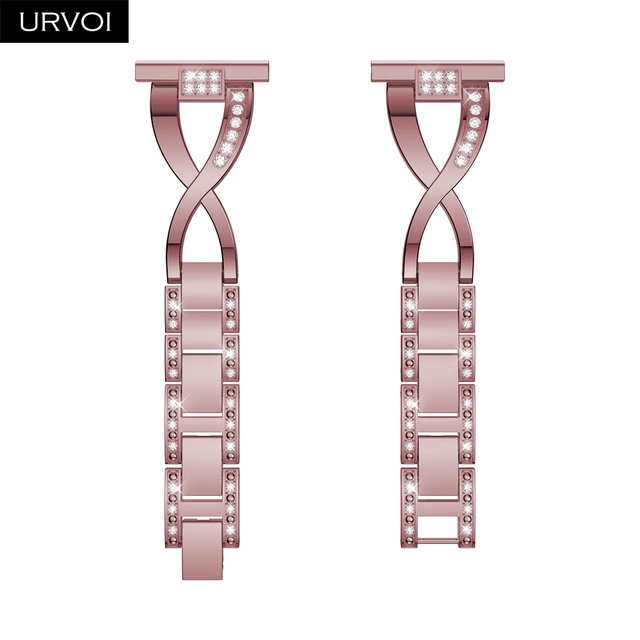 URVOI Band for Galaxy Watch Active Double X Strap Stainless Steel Fold Over Clasp with Zircon Quick Release Wrist Pins 42 46mm