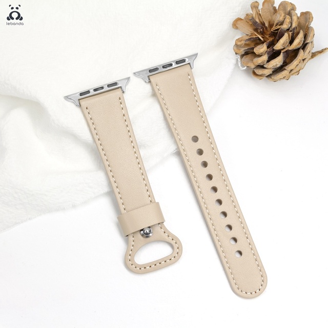 Leather Pin Buckle Strap for Apple Watch Series Strap 7 6 SE 5 4 3 2 Sport Strap Modern Single Loop Design Suitable for iWatch