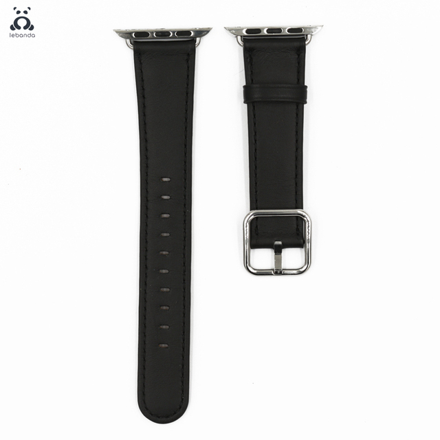 Lebanda Classic Fit Strap For Apple Watch Series 7 6 SE 5 4 3 Strap Fit For iwatch Calfskin Leather Modern Design Square Buckle