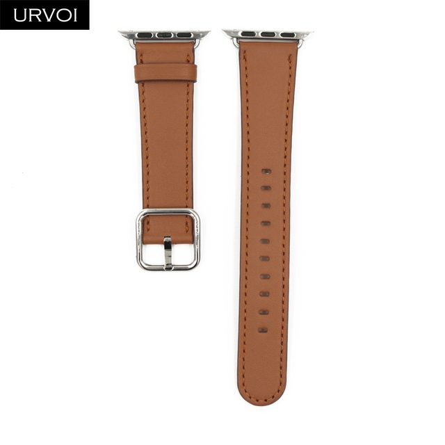 URVOI Band for Apple Watch Series 7 6 SE 5 4 3 Calf Leather Strap for iwatch with Classic Buckle Modern Design GEN.2 41mm 45mm