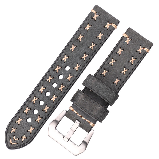 Handmade Watches 22 24mm Antique Leather Italian Watch Band Strap Women Men Brown Black Green Coffee Watch Accessories