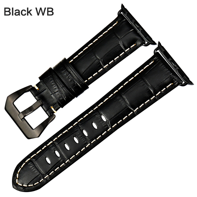 MAIKES Watchbands Genuine Cow Leather Watch Strap for Apple Watch Band 44mm 38mm Series 6/5/4 Iwatch 7 45mm 41mm Watchband