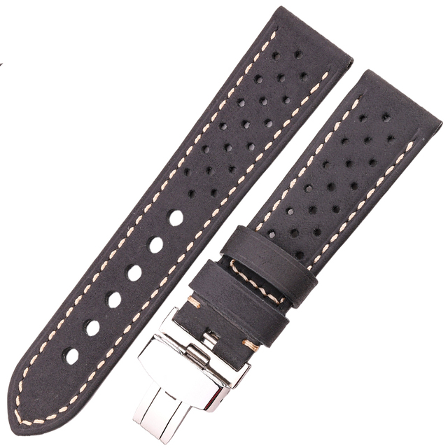 Genuine Leather Watch Band 20mm 22mm 24mm Cowhide Vintage Wrist Strap Strap for Samsung Galaxy Watch Bracelet Deployment Clasp