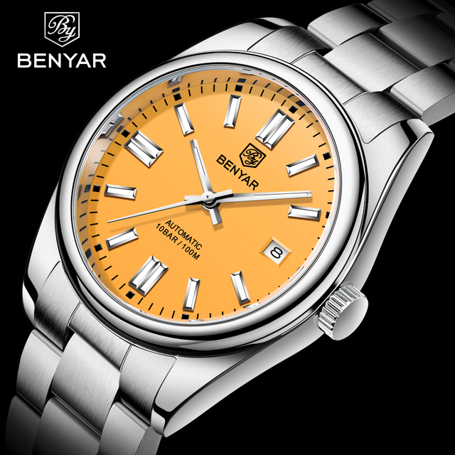 BENYAR New Watch 39mm Mens Watches Brand Luxury Mechanical Wristwatch 10Bar 100M Waterproof Automatic Watch for Men by 5185