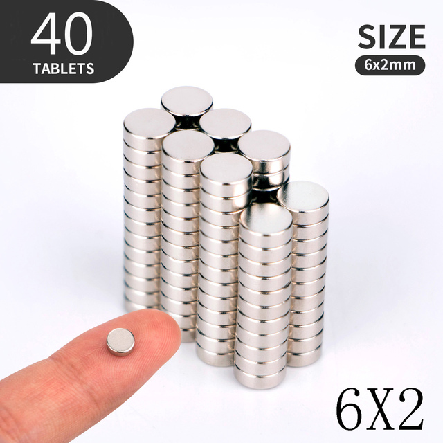 20 40 80pcs/lot 6x2 5x1 5x1.5 5x2mm Hot Magnet Small Round Strong Magnet Rare Earth Neodymium Magnet