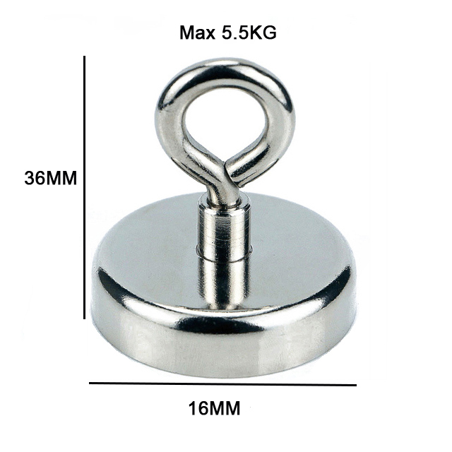 1pc Powerful Neodymium Magnet Fishing Magnet Deep Sea Fishing Magnet with Circular Ring Search Magnetic Hook Magnet Finder