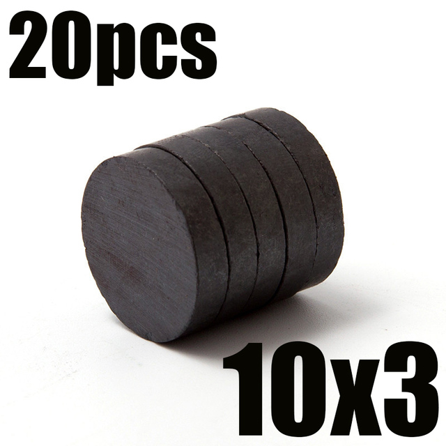 5 10 20pcs/lot 10x3mm 10x4mm 10x5mm Black Small Round Magnet Fridge Ferrite Magnet Round Speaker Permanent Magnet