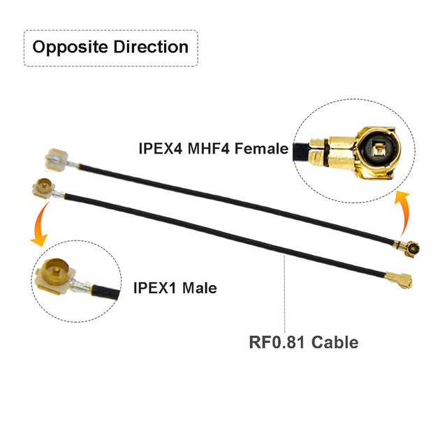 5pcs RF0.81 Cable IPEX4 MHF4 Female to IPEX4 MHF4 Female Connector RF Coaxial Pigtail WiFi Antenna Extension Cord Jumper Adapter