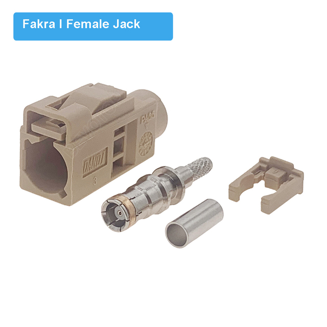 2pcs/lot Beige Fakra I Female Jack RAL 1001 RF Coaxial Connector Soldering Wire Connectors for RG316/RG174 Pigtail Cable