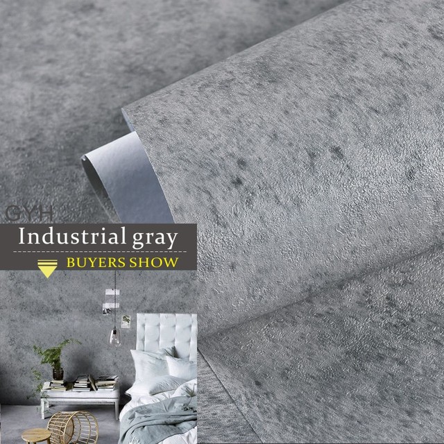 Cement self-adhesive wallpaper bedroom decoration clothing store gray Nordic industrial wind for modern wall decoration