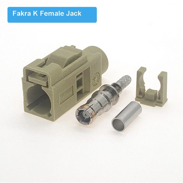 2pcs Grey-Fakra K Connector Male/Female Wire Connector RAL7031 RF Coaxial Soldering Connectors for RG316 / RG174 Cable Bevotop