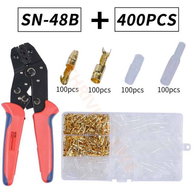 400/600pcs 3.9mm Auto Car Motorcycle Bullet Terminals Crimp Terminals Electrical Wire Connector Insulation Female and Male Crimping Pliers